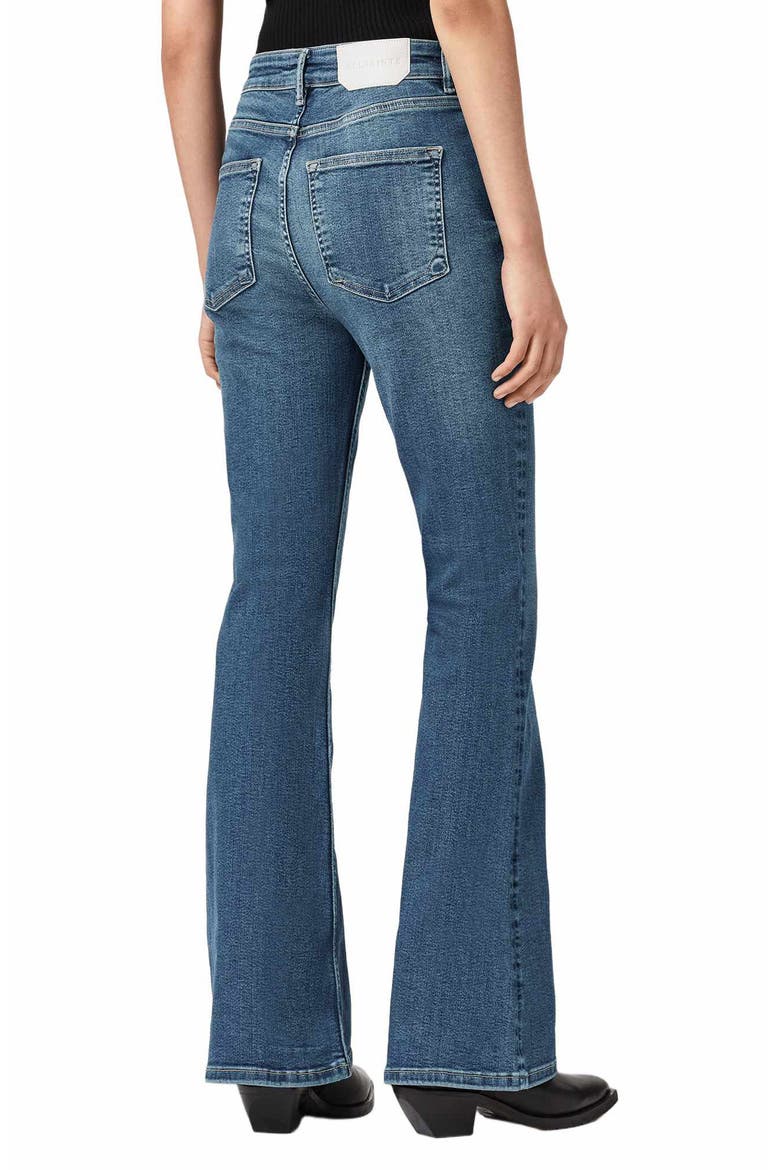 Maisie Flare Jeans, Alternate, color, MID INDIGO