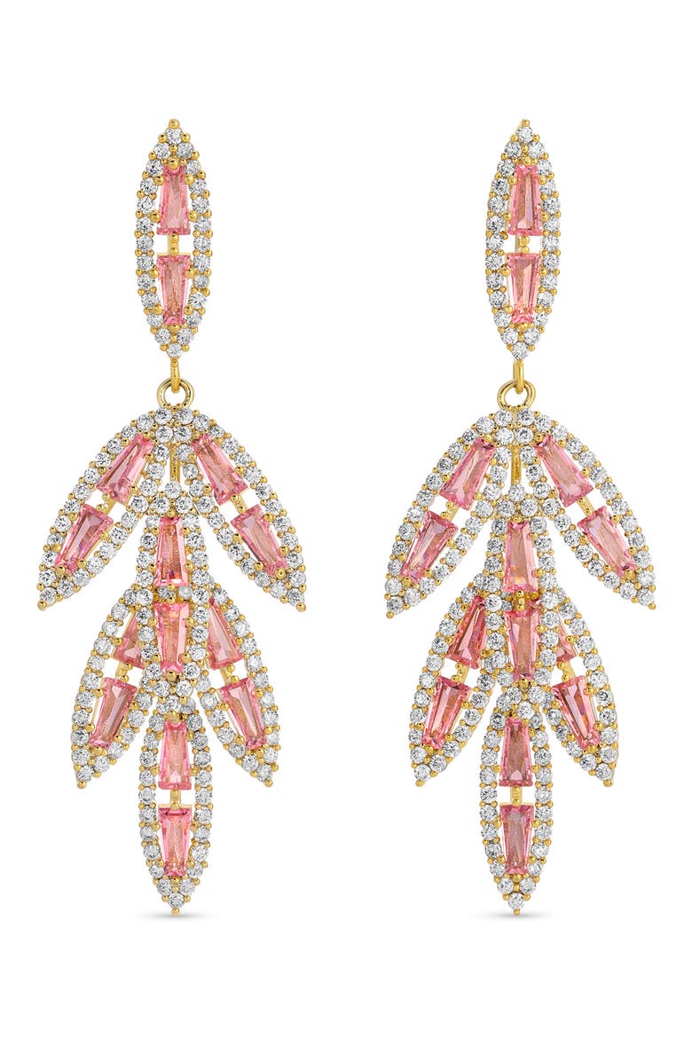 Mavis Cubic Zirconia Drop Earrings, Main, color, PINK