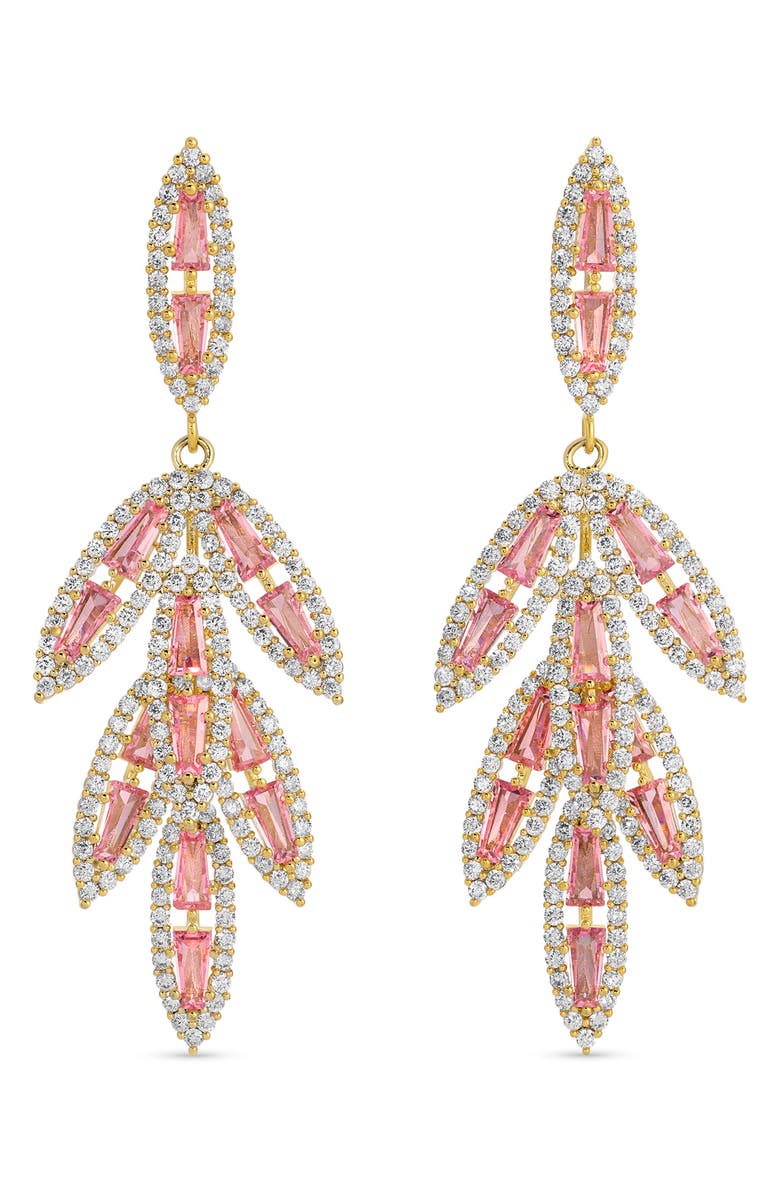EYE CANDY LOS ANGELES Mavis Cubic Zirconia Drop Earrings, Alternate, color, Pink