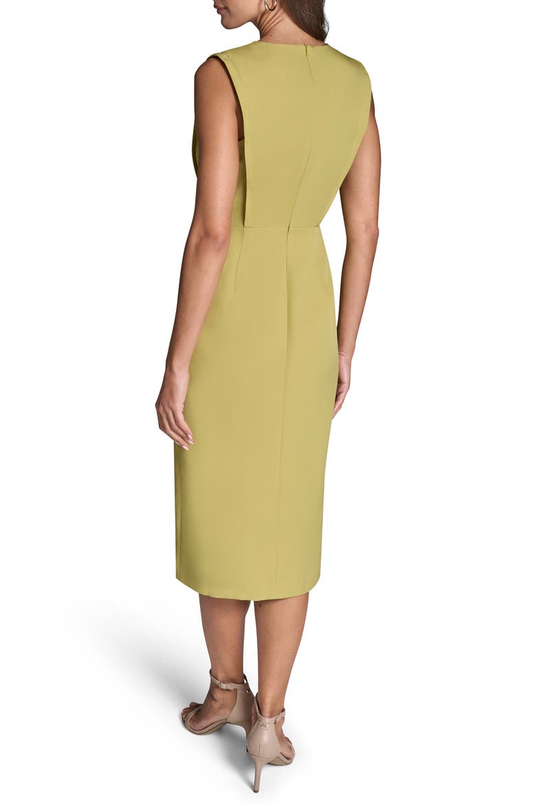 Stretch Crepe Sheath Midi Dress, Alternate, color, SPROUT GREEN