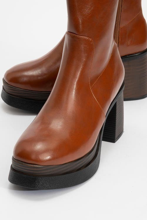 Prologue Shoes Beck Platform Block Heel Boot In Multi