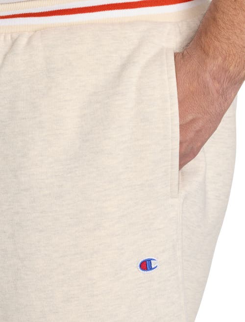 Champion Big & Tall Contrast-ribbed Fleece Shorts In Neutral
