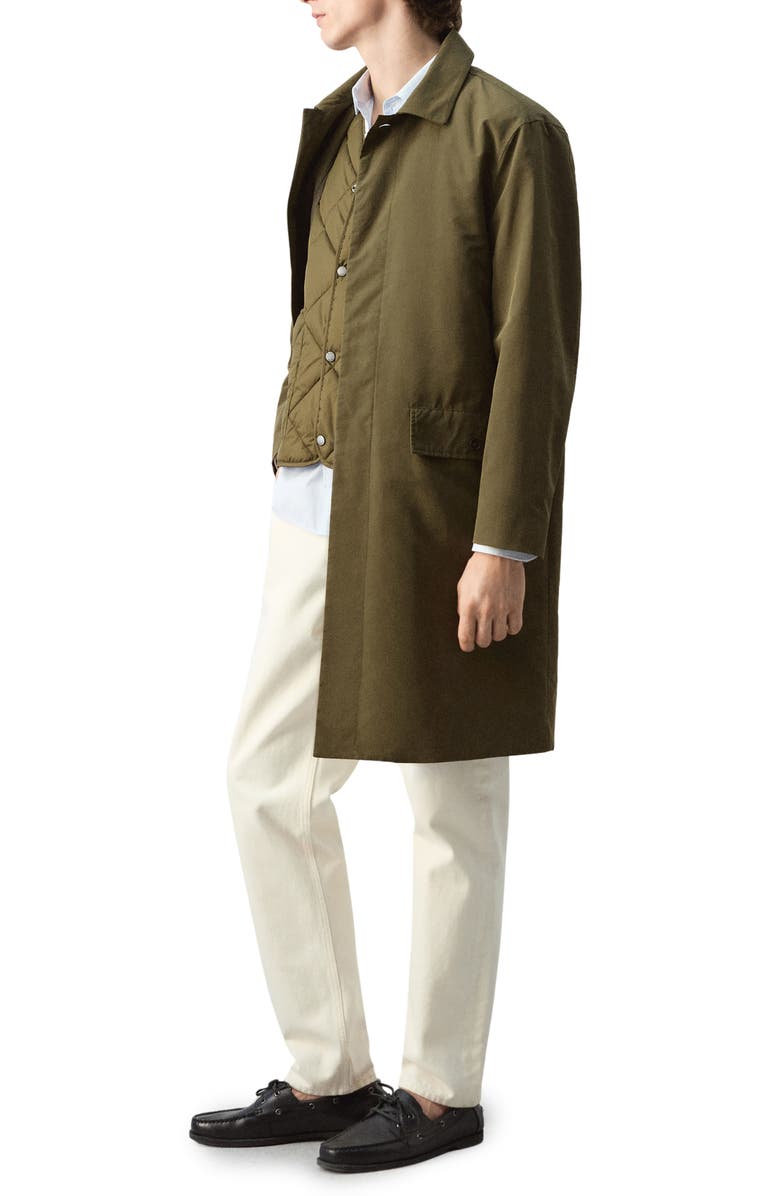 MANGO Water Repellent Parka with Removable Vest, Alternate, color, Olive Green