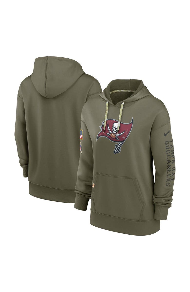 Nike Women's Nike Olive Tampa Bay Buccaneers 2022 Salute To Service Performance Pullover Hoodie, Main, color, 