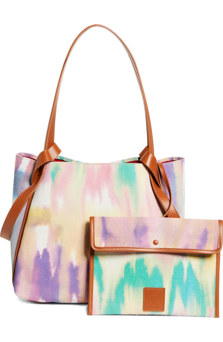 Christian Louboutin Small Bettina Tie Dye Canvas Tote, Alternate, color, M862 Multi/ Cuoio