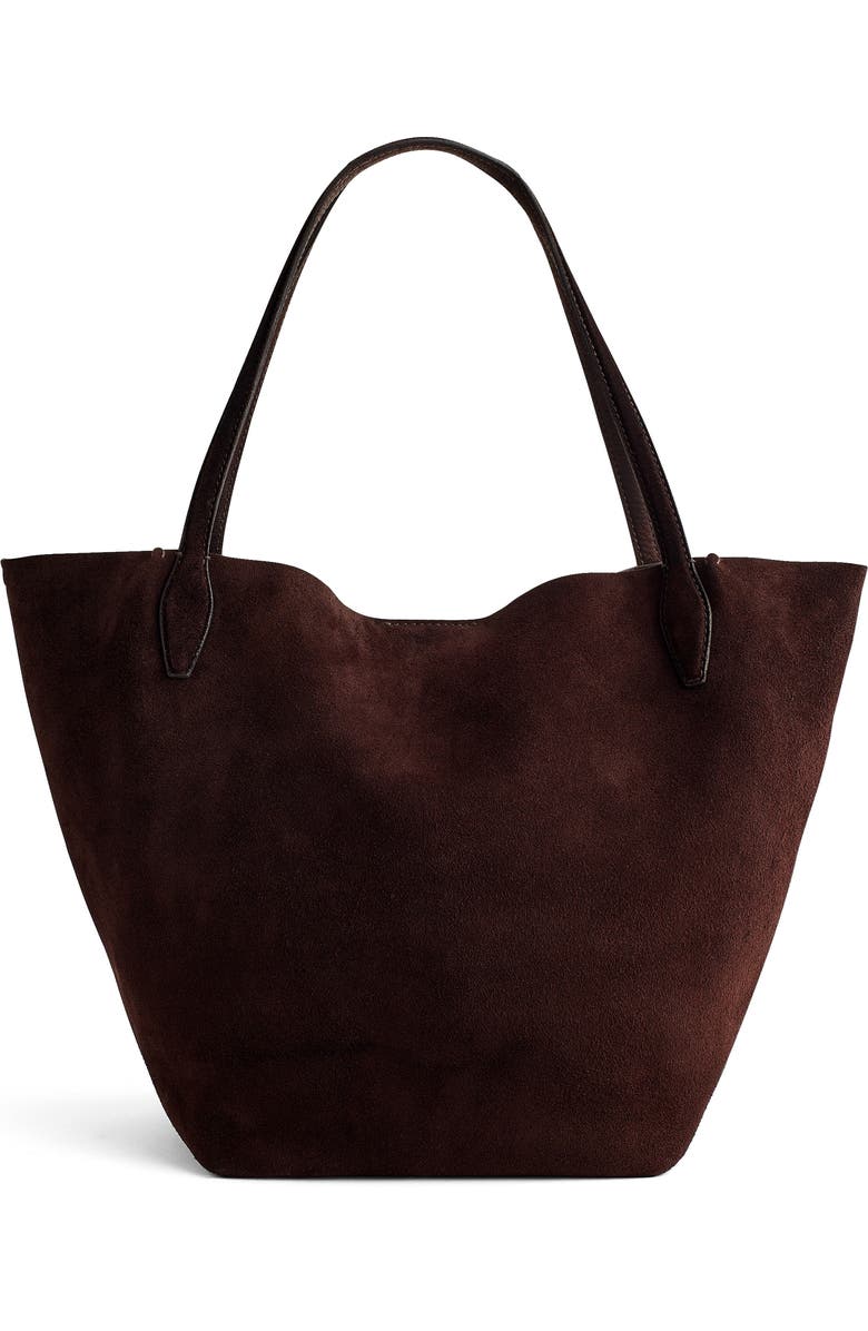 Madewell The Shopper Tote in Soft Grain Suede, Alternate, color, Dark Carob