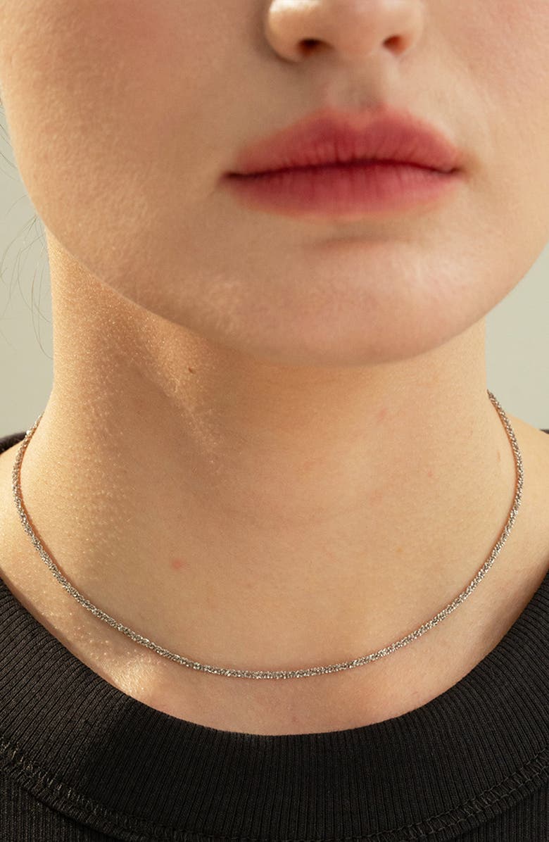 Bearfruit Jewelry Sterling Silver 18k Gold Plated Jordyn Necklace Dainty Minimal Gift, Alternate, color, Silver