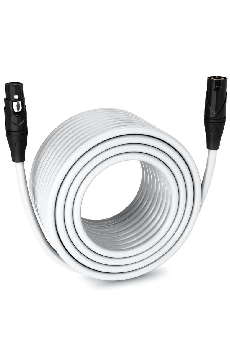 Lyxpro 250 ft Balanced XLR Cable, Male to Female, 3 Pin Microphone Cable, Main, color, White