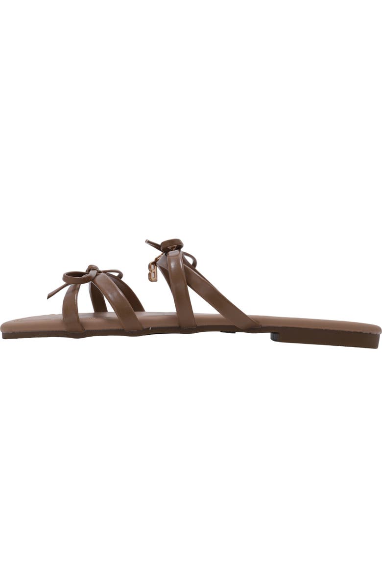 bebe Bow Strappy Sandal, Alternate, color, Tan