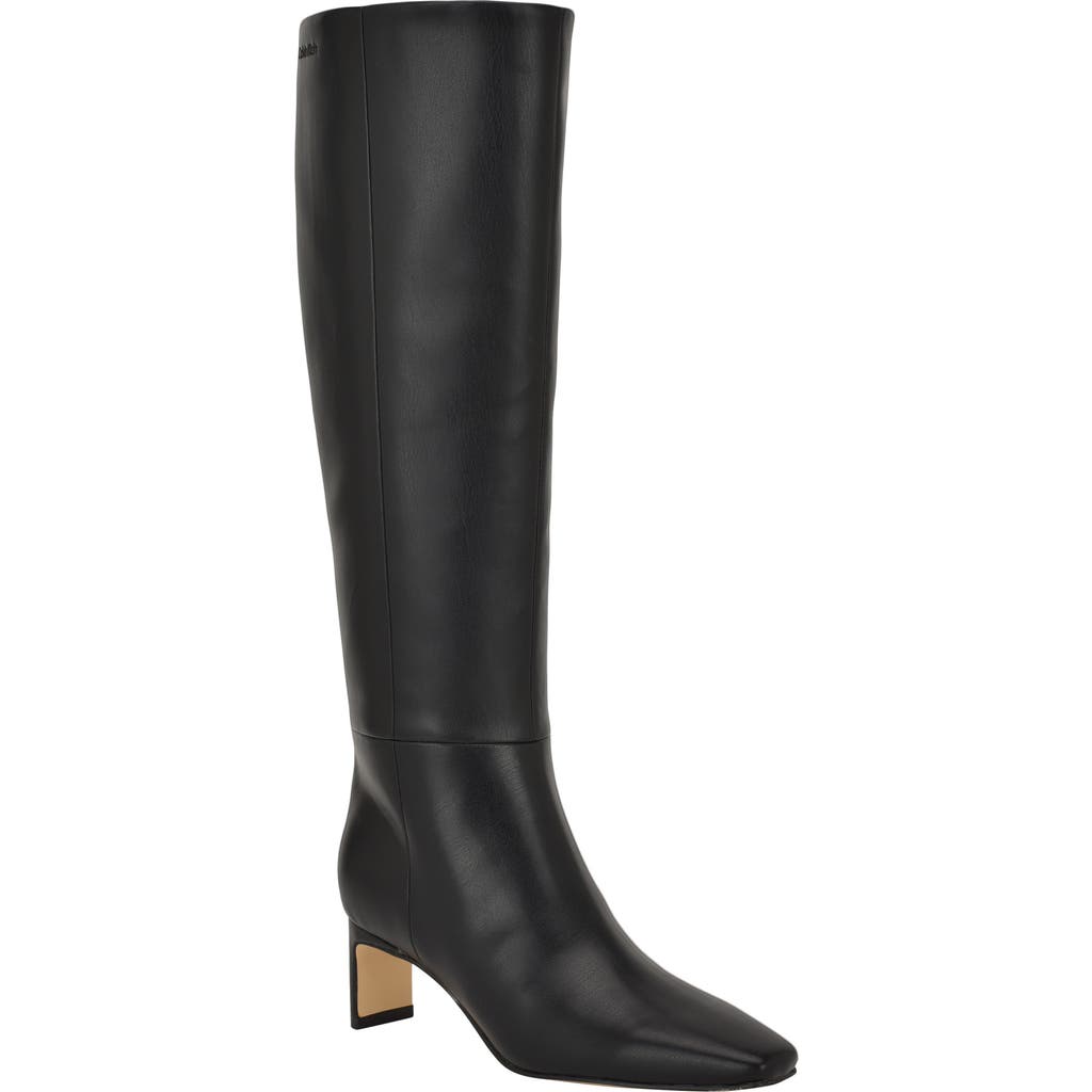 Calvin Klein Caterine Knee High Boot In Black