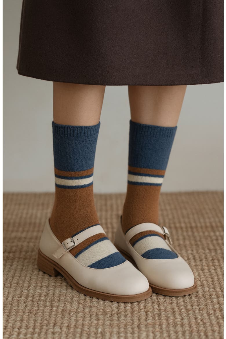Cushioned Wool & Yak Blend Crew Socks, Main, color, BLUE HEATHER