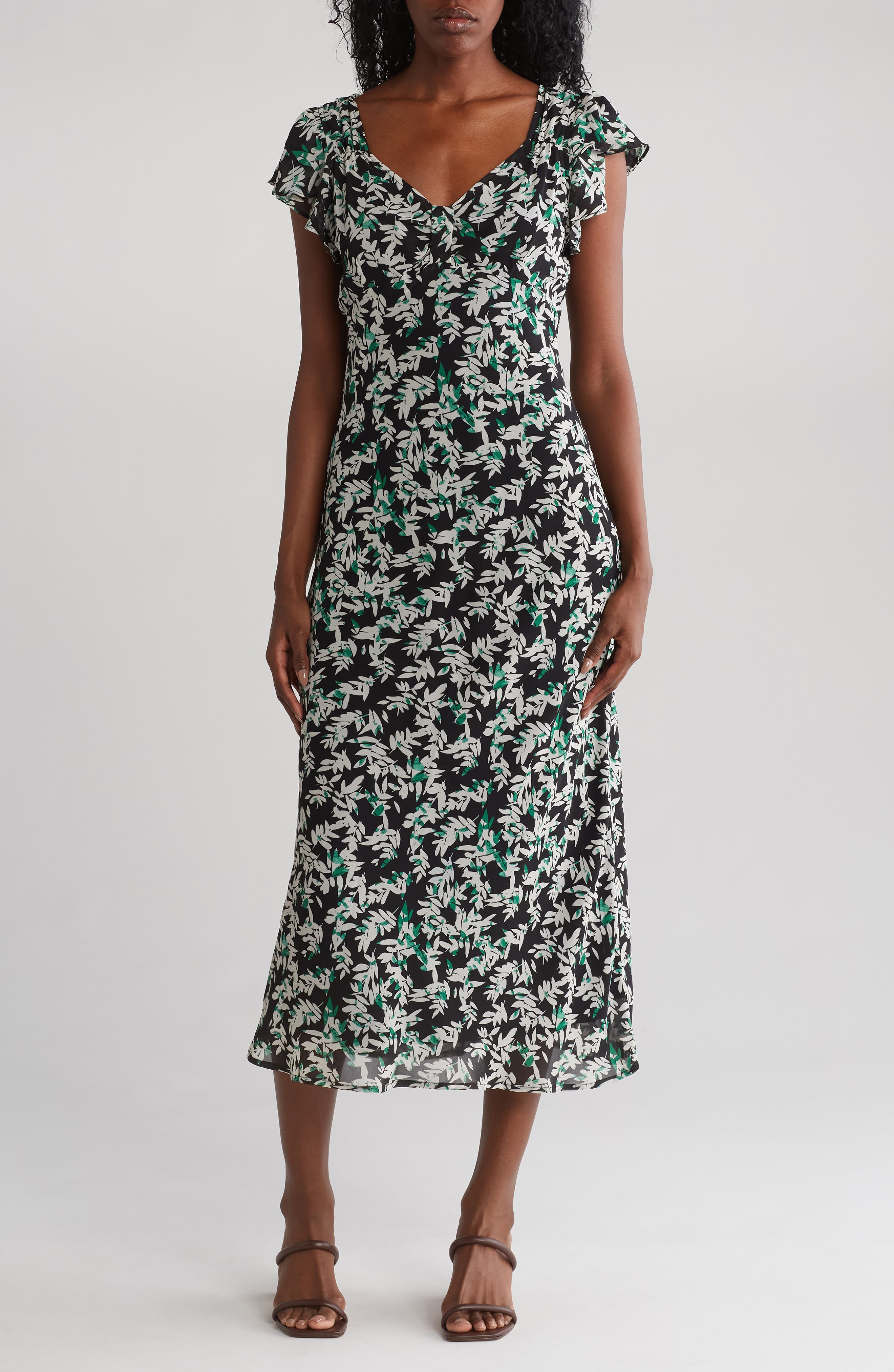 WISHLIST Floral Print V-Neck Maxi Dress