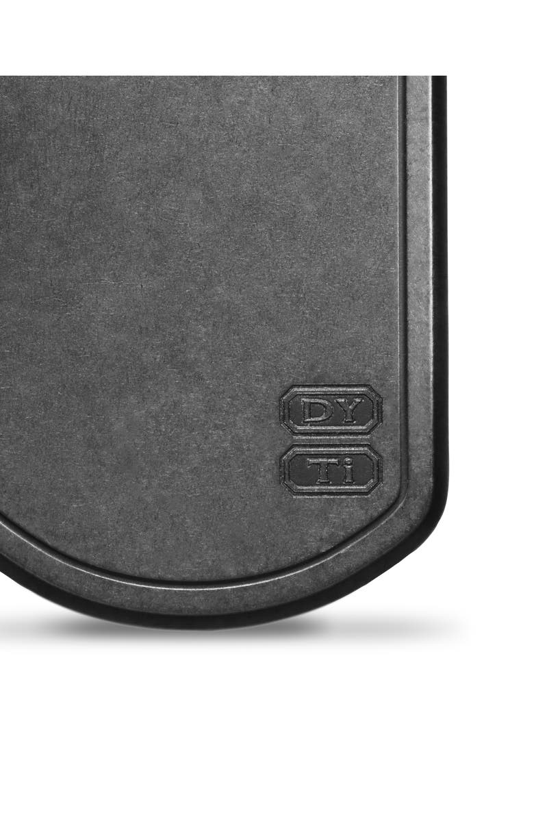 David Yurman Pyramid Tag in Black Titanium with Black Diamonds, 35mm, Alternate, color, Black Titanium