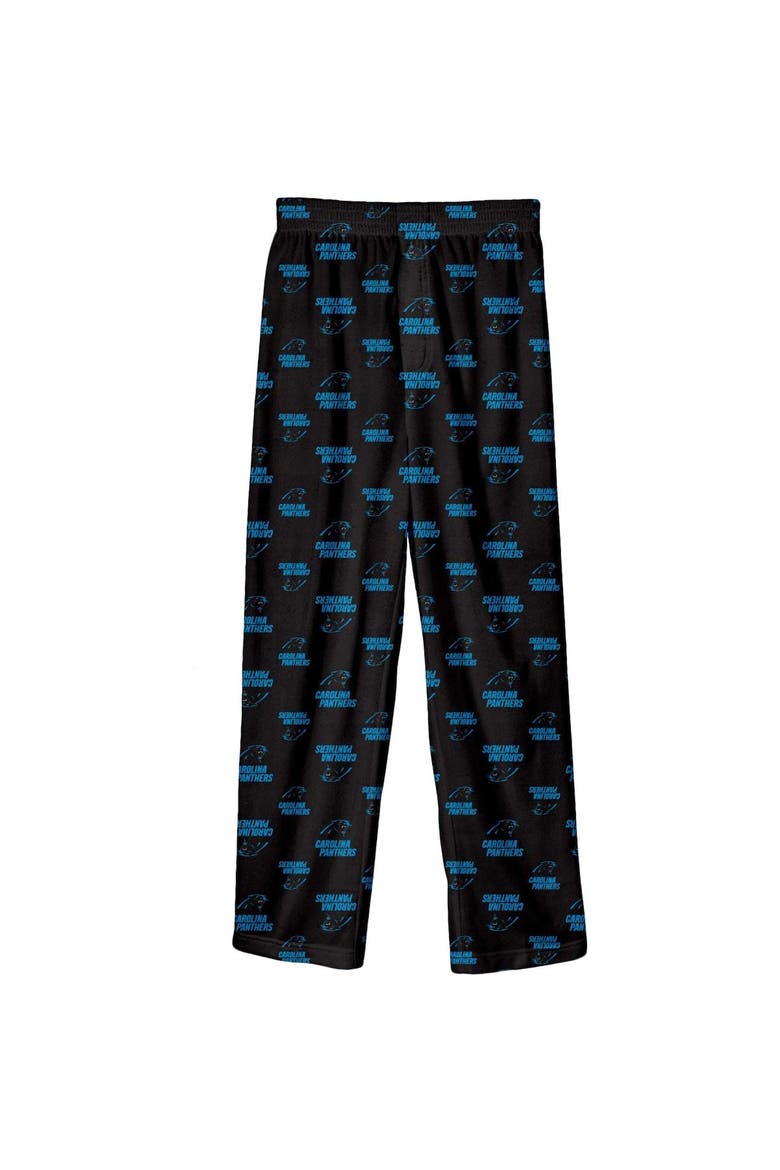 Youth Black Carolina Panthers Team-Colored Printed Pajama Pants, Main, color, Black