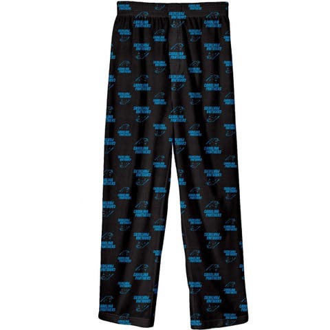 Youth Black Carolina Panthers Team-Colored Printed Pajama Pants