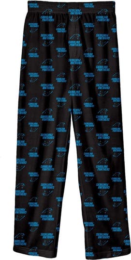 Youth Black Carolina Panthers Team-Colored Printed Pajama Pants