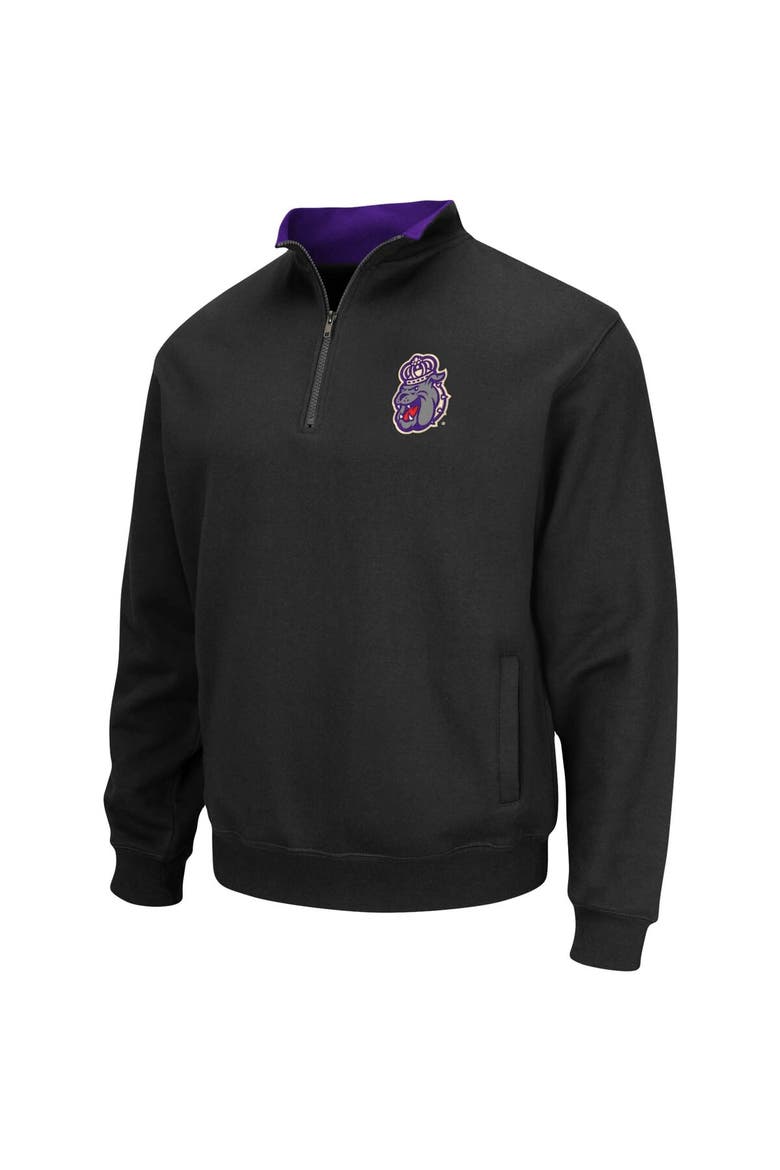 Men's Colosseum Black James Madison Dukes Tortugas Logo Quarter-Zip Jacket, Alternate, color, Black