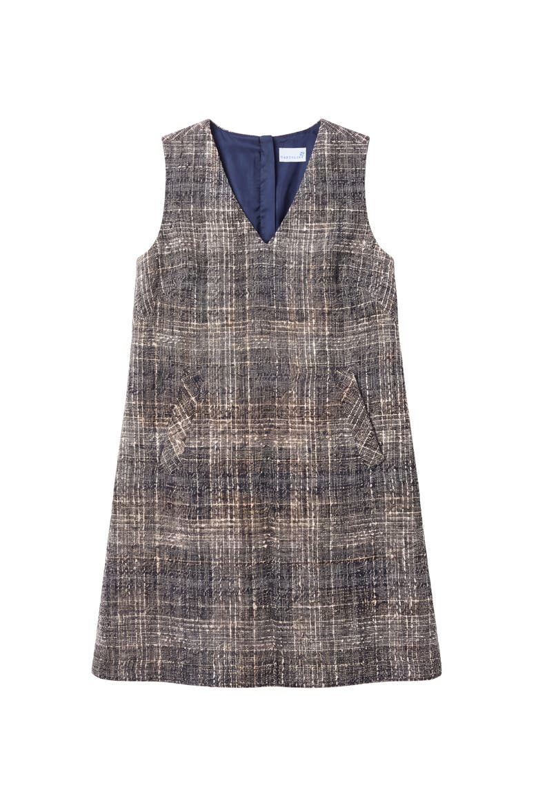 Harlow Tweed Mini Shift Dress, Main, color, Sheridan Tweed