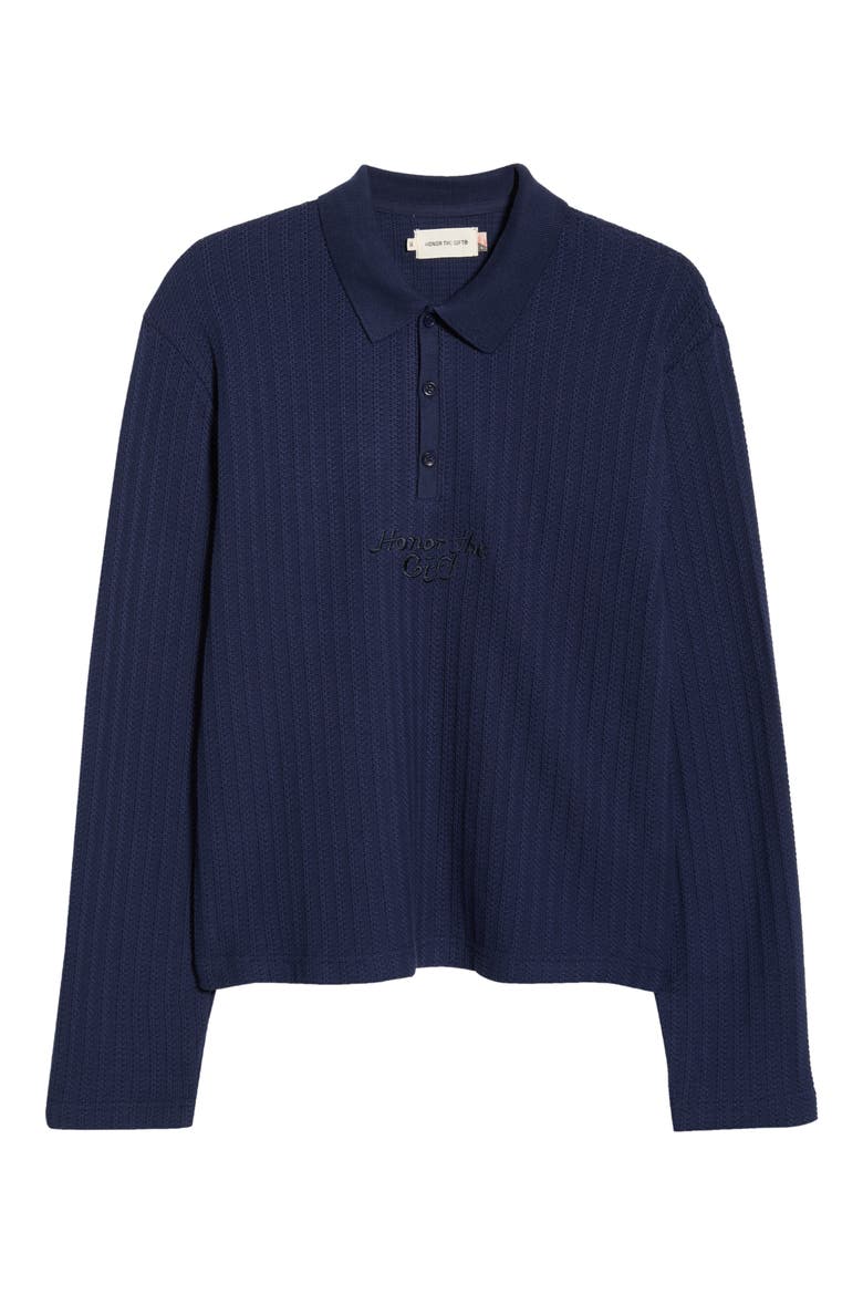 Long Sleeve Polo, Alternate, color, NAVY