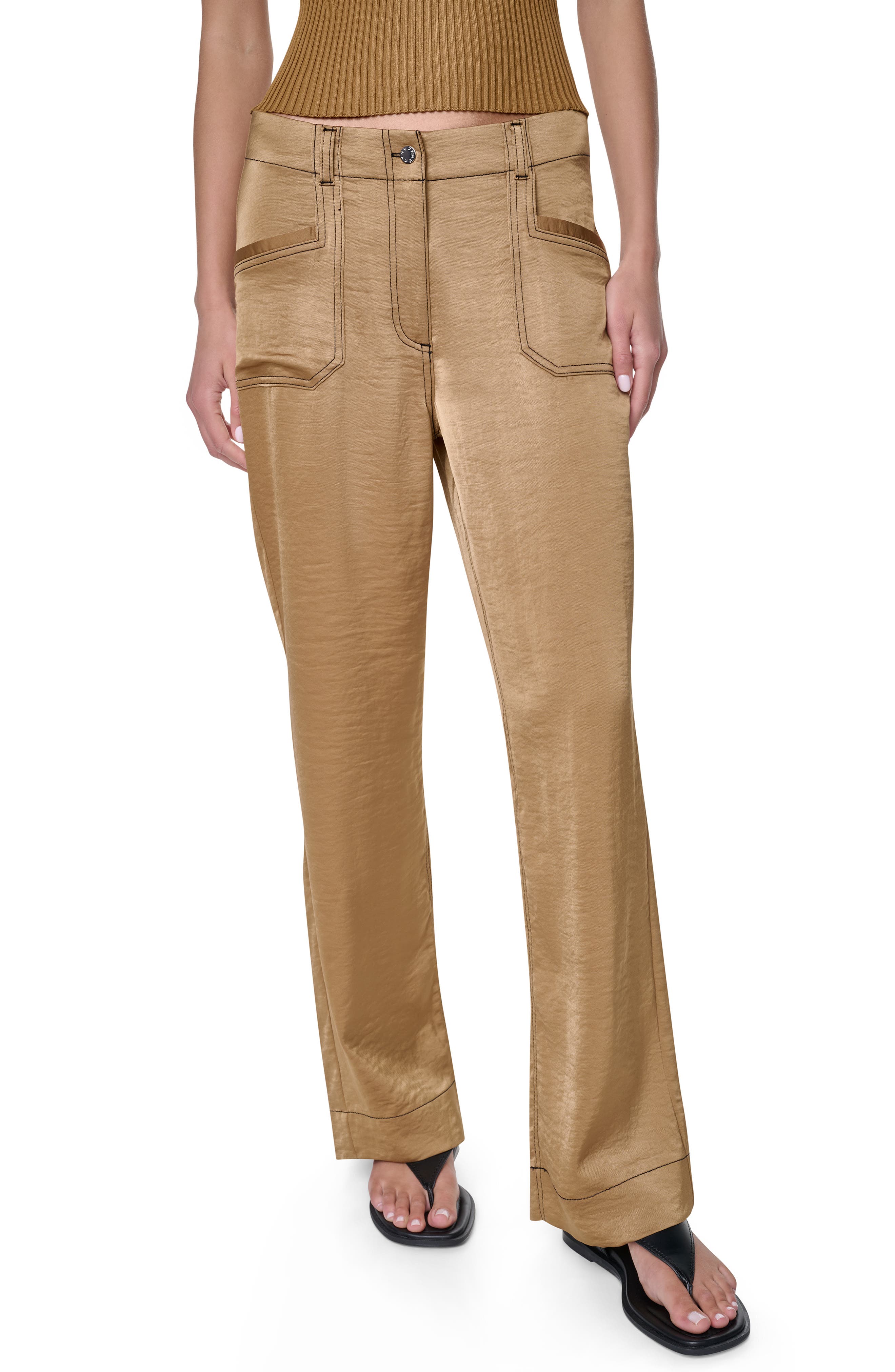 Contrast Stitch Straight Leg Pants - image 3
