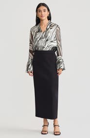 Misook Marble Print Silk Tunic