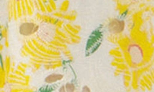 Free The Roses Embroidered Floral Smocked Minidress In Yellow Multi
