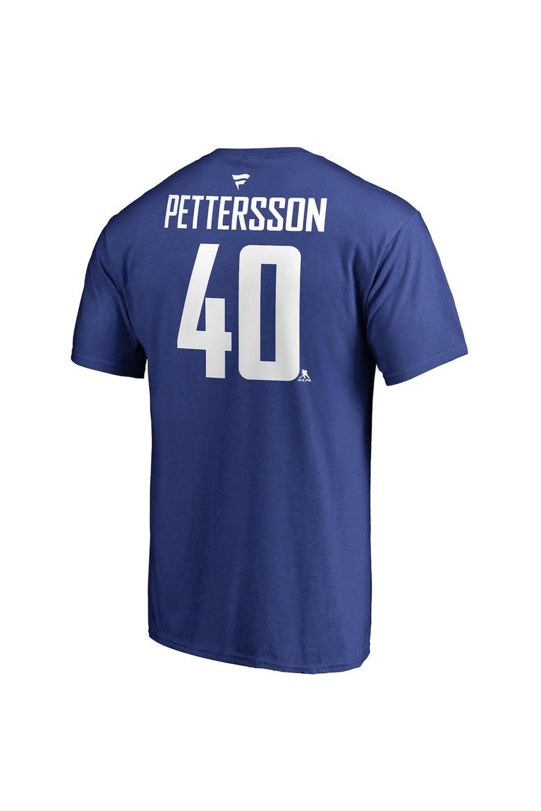 Men's Fanatics Branded Elias Pettersson Blue Vancouver Canucks Team Authentic Stack Name & Number T-Shirt, Alternate, color, Blue