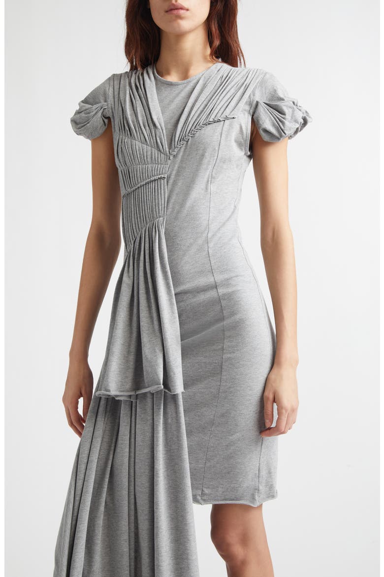 Draped Cotton Jersey Dress, Alternate, color, GREY