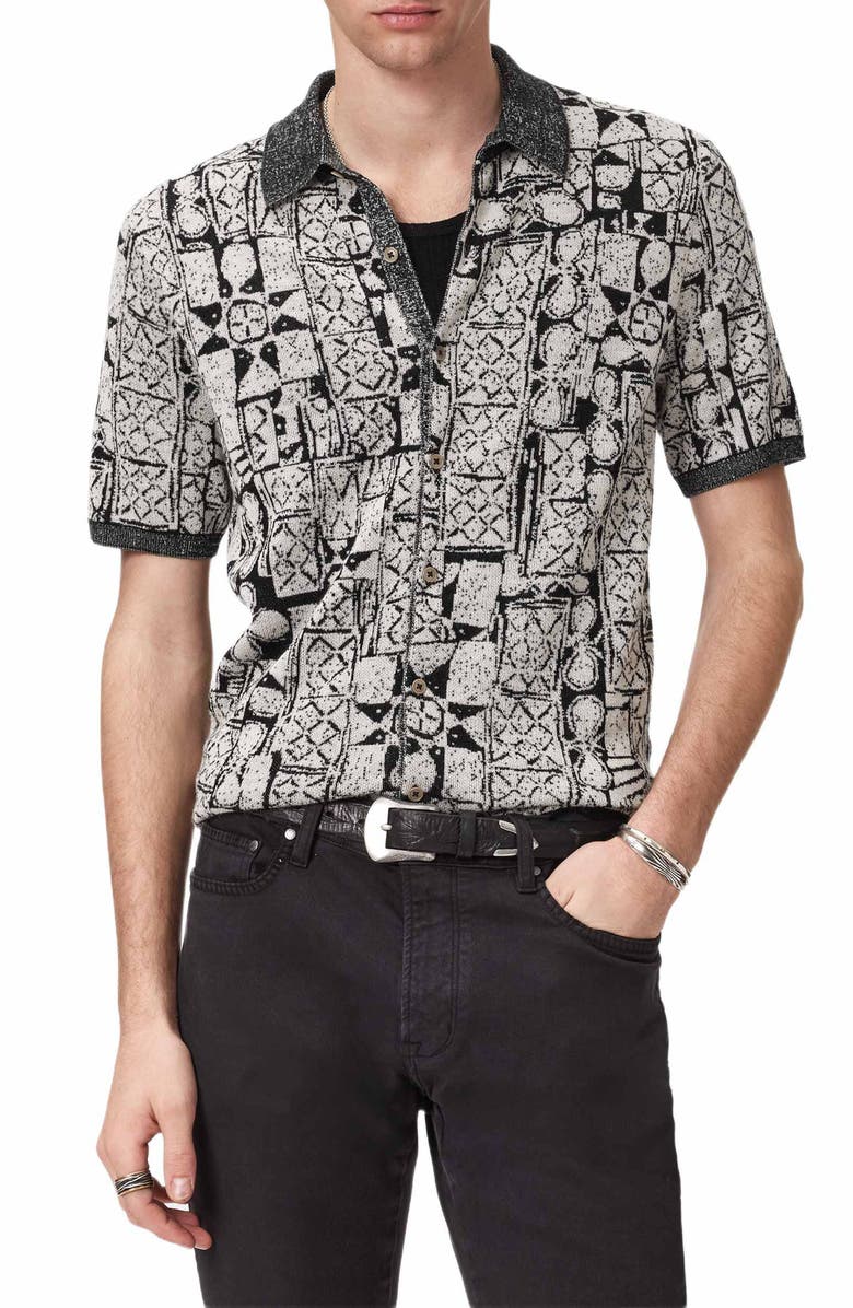John Varvatos Ferrin Short Sleeve Cardigan, Main, color, 