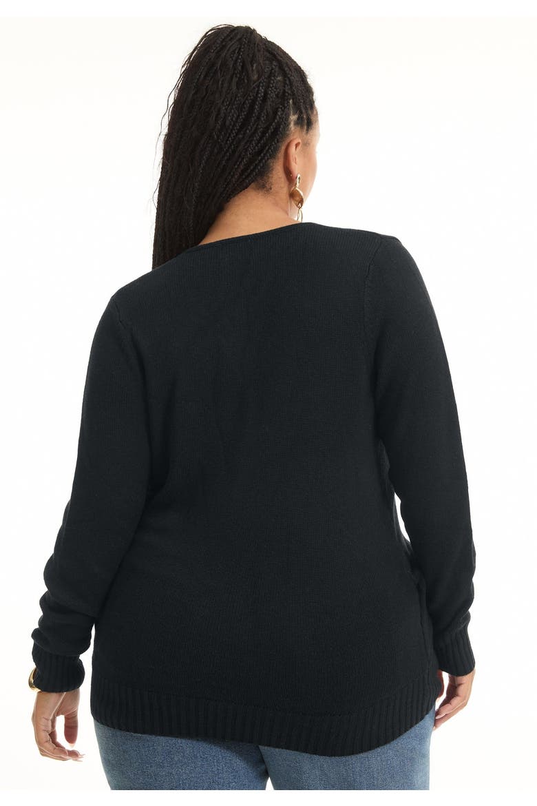 Wrap-Front Cardigan, Alternate, color, BLACK