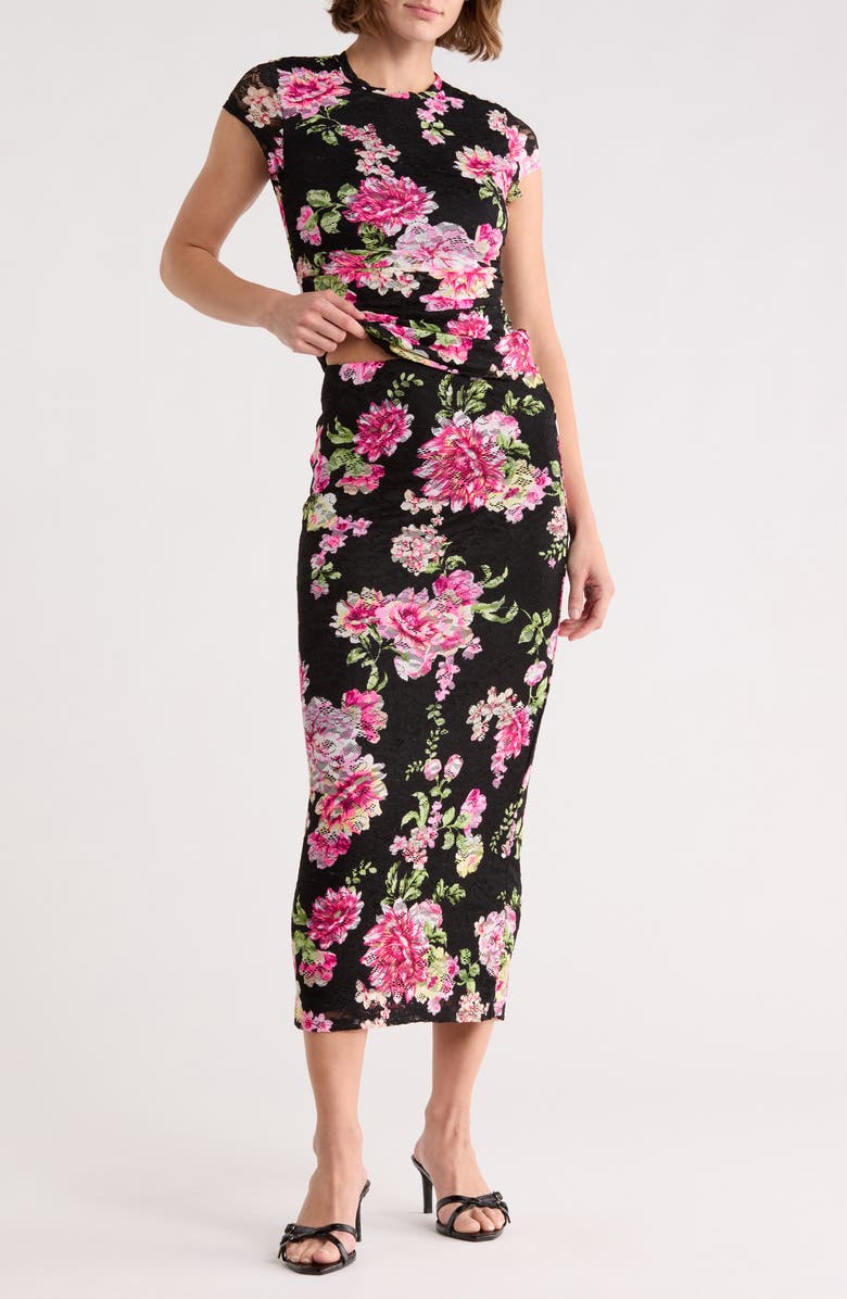 AFRM LOS ANGELES Lacey Daisy Lace Top & Skirt Set, Main, color, Spring Wildflowers