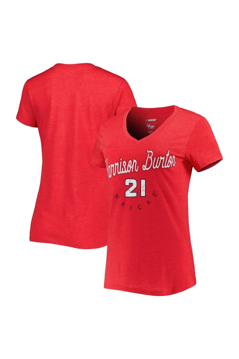 Women's G-III 4Her by Carl Banks Red Harrison Burton Bump & Run V-Neck T-Shirt, Main, color, Red