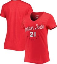 G-III 4HER BY CARL BANKS Women's G-III 4Her by Carl Banks Red Harrison Burton Bump & Run V-Neck T-Shirt