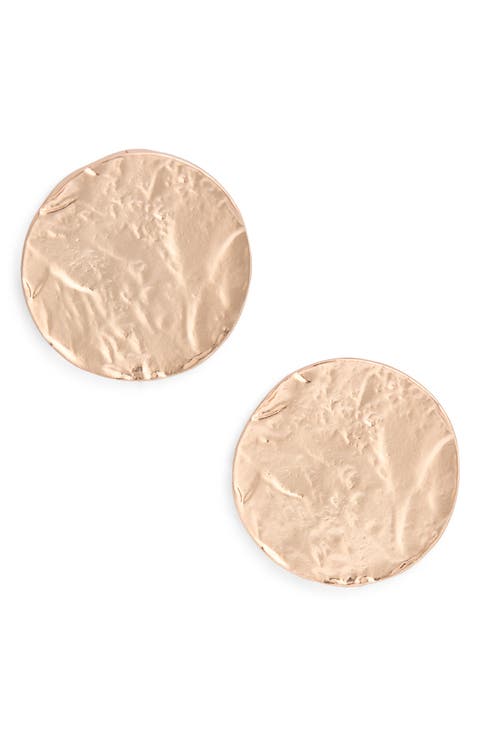 Textured Medallion Stud Earrings