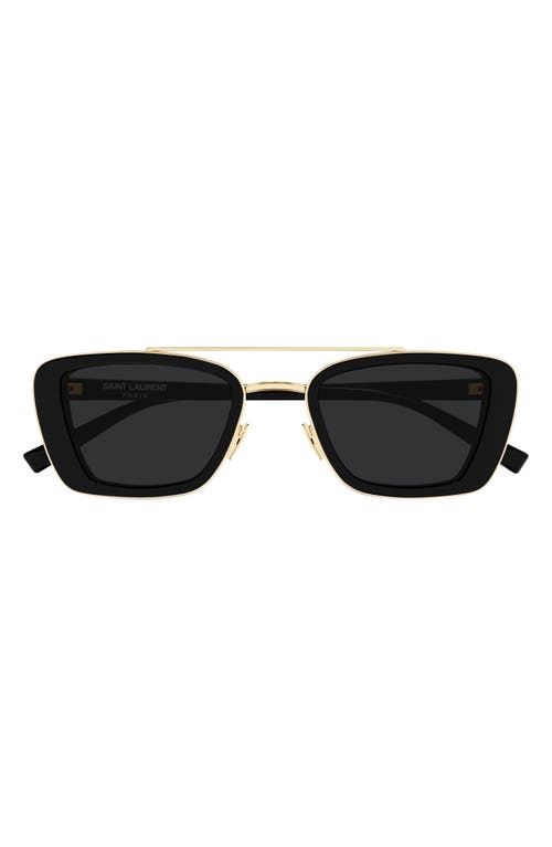 Saint Laurent 50mm Rectangular Sunglasses In Black