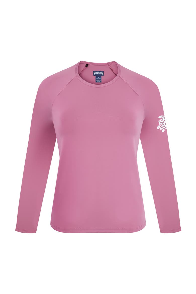 Women Long Sleeves Rashguard Top Solid, Main, color, boudoir