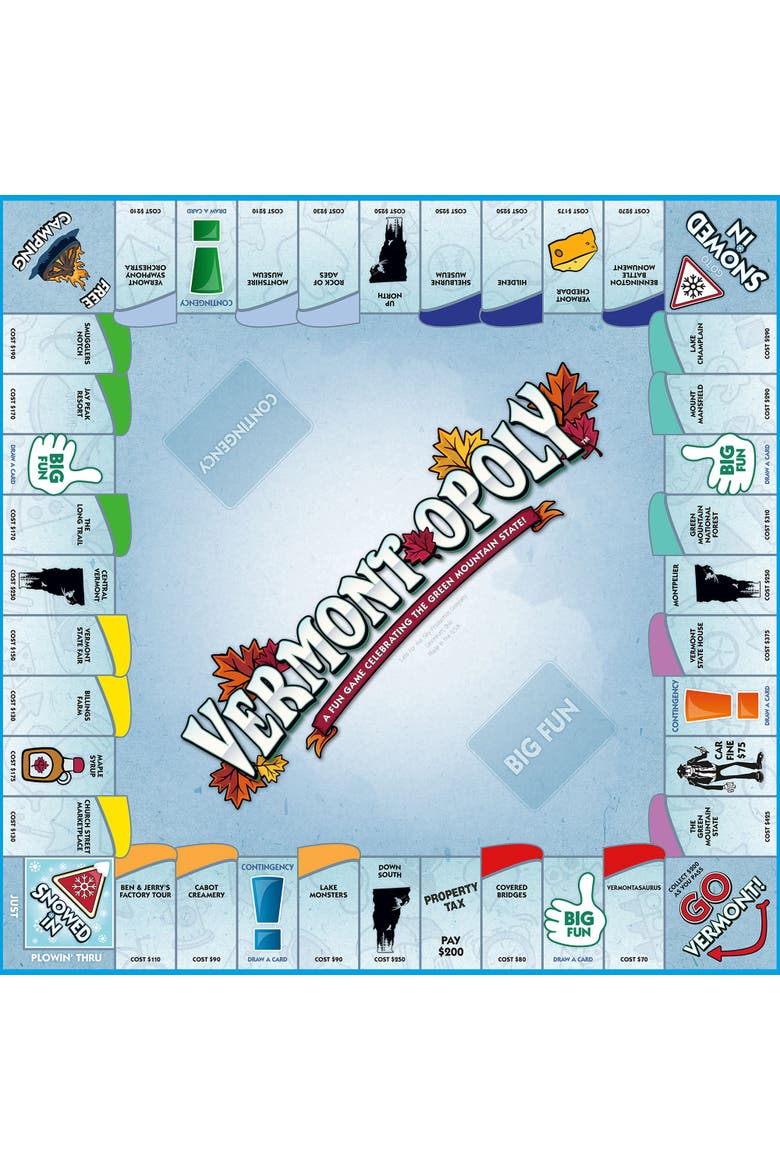 Vermontopoly Monopoly Board Game, Alternate, color, Multicolored