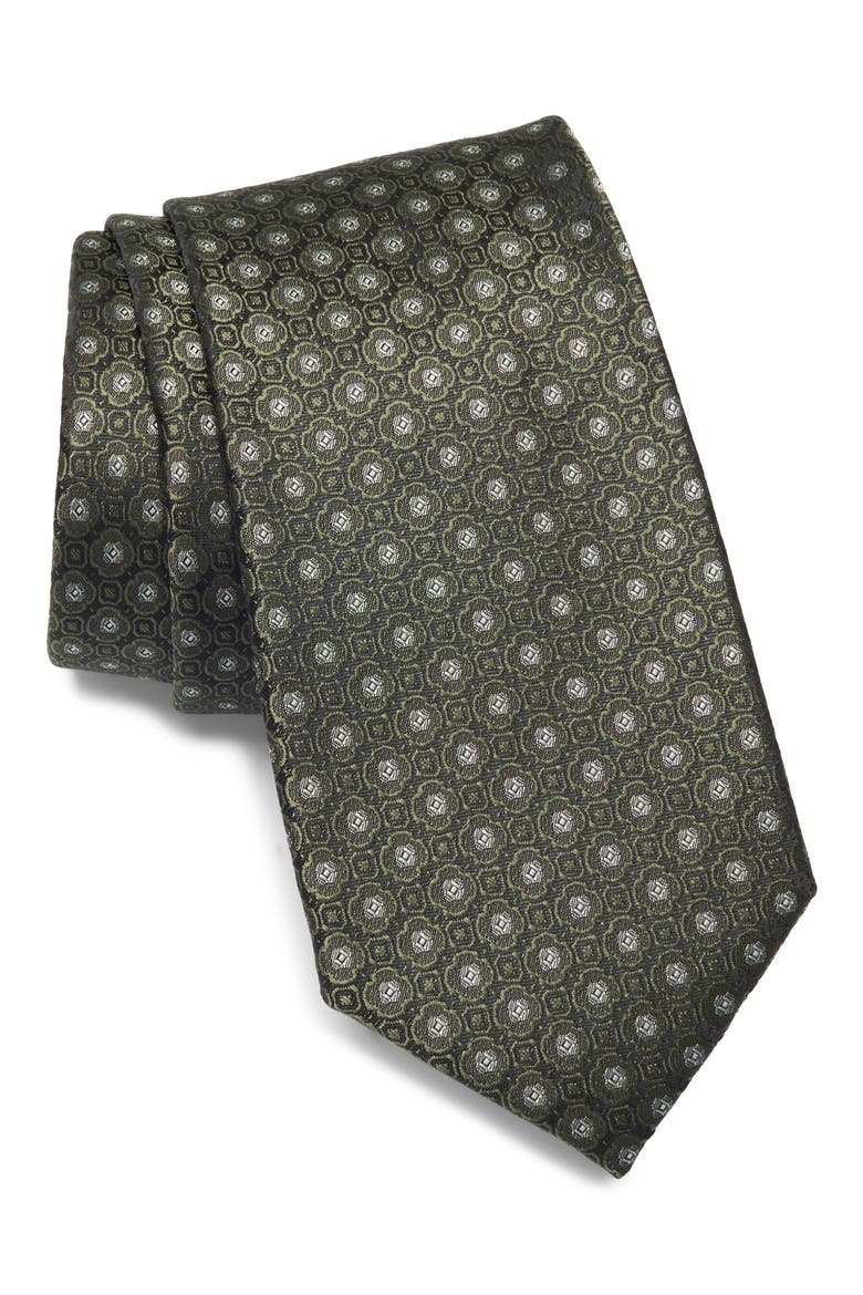 Montreal Neat Tie, Main, color, OLIVE