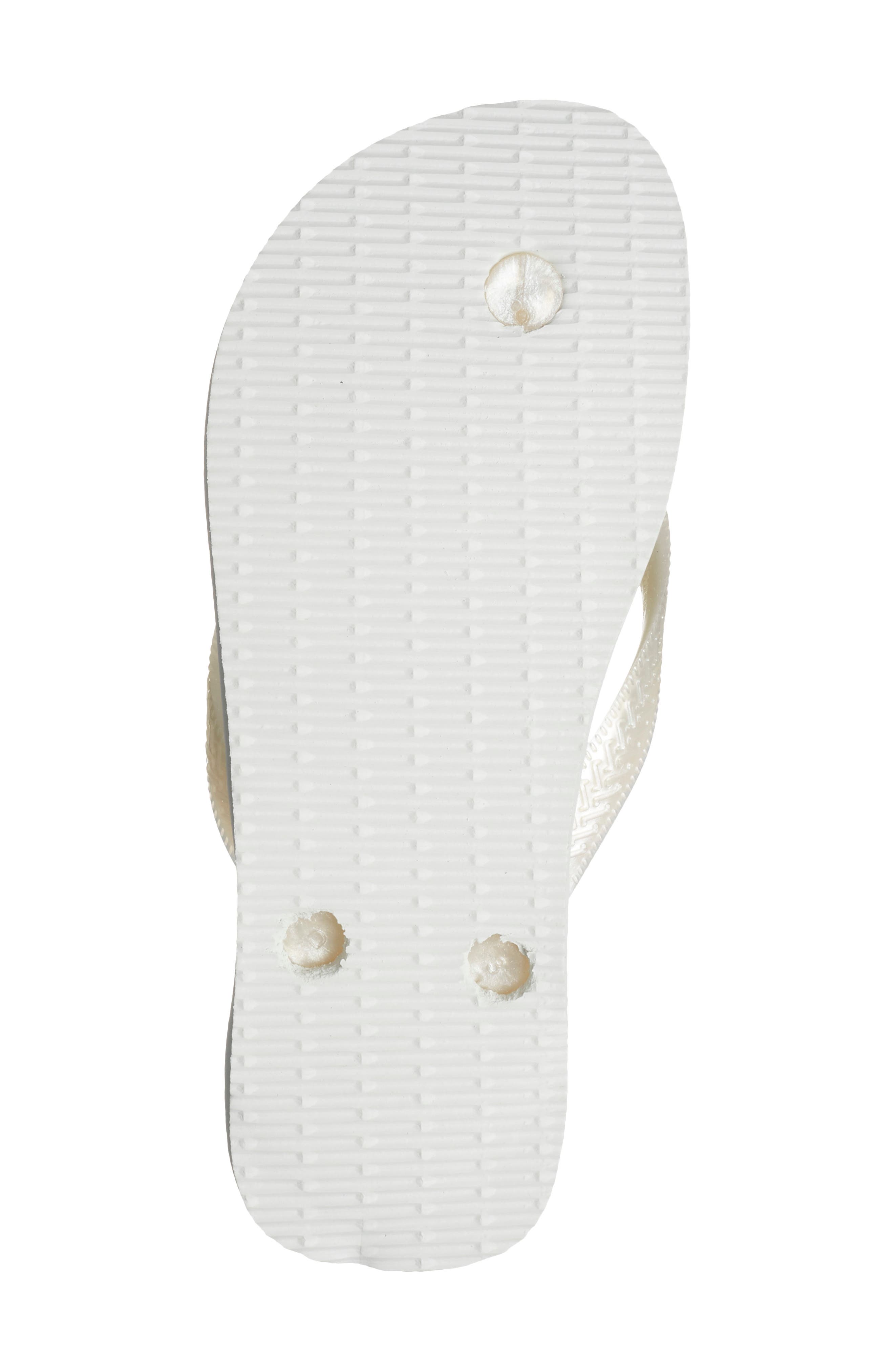 Havaianas Metallic Logo Flip Flop, Alternate, color, White