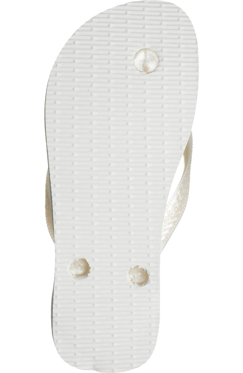 Havaianas Metallic Logo Flip Flop, Alternate, color, White
