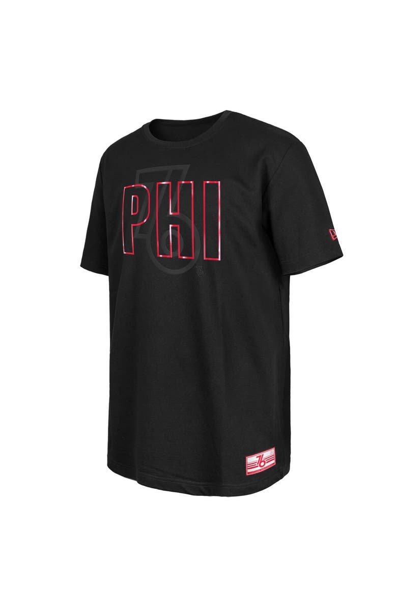 New Era Men's New Era Black Philadelphia 76ers 2023/24 City Edition Elite Pack T-Shirt, Alternate, color,