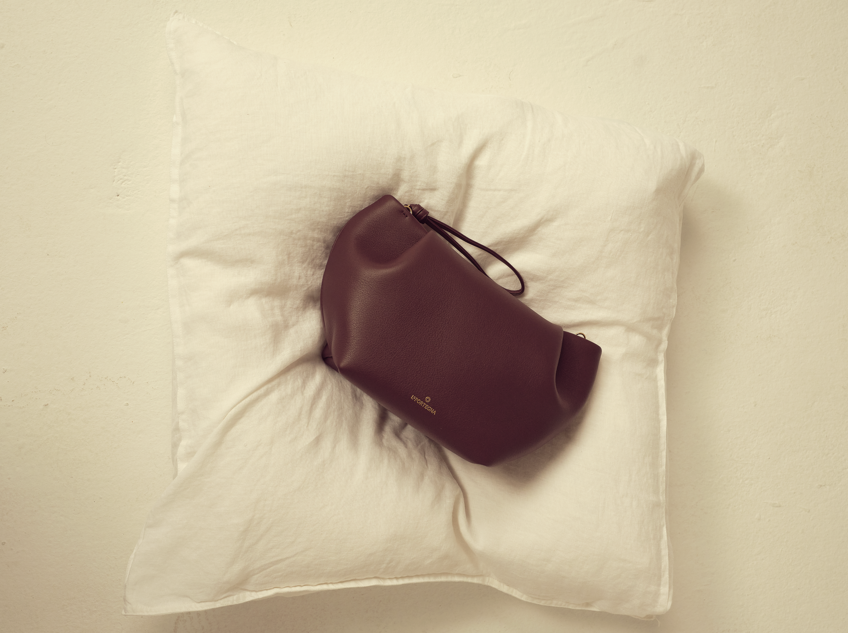 Marta Leather Clutch Bag With Shoulder Strap, Alternate, color, Burgundy