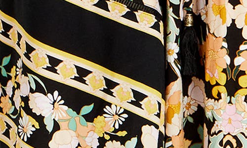 City Chic Zella Print Tie Waist Maxi Dress In Multi