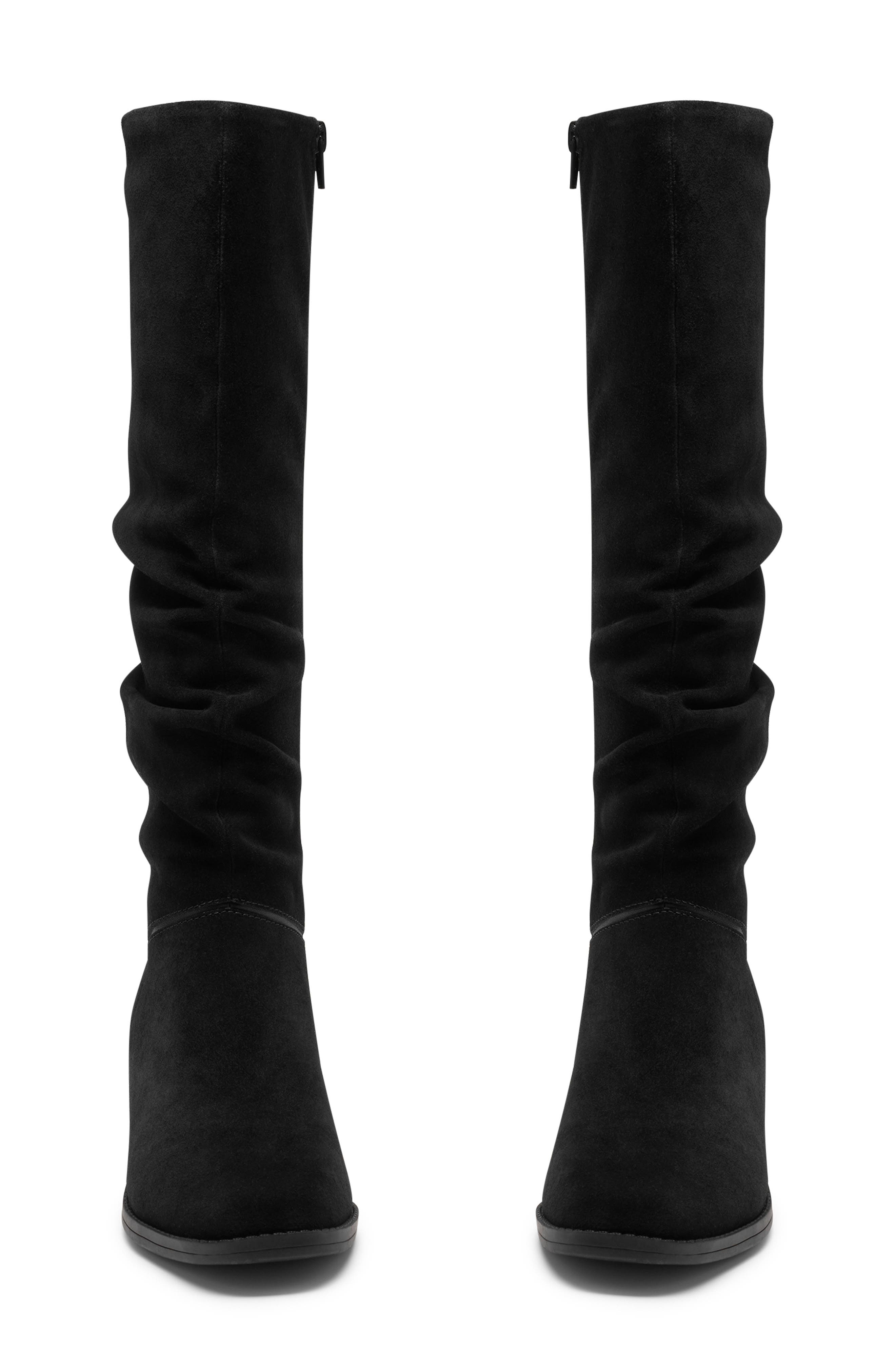 Danyelle Rose Knee High Leather Boot, Alternate, color, BLACK SUEDE