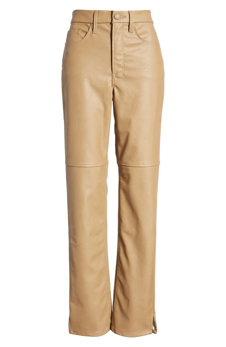 Good American Good Boy Faux Leather Pants, Alternate, color, 