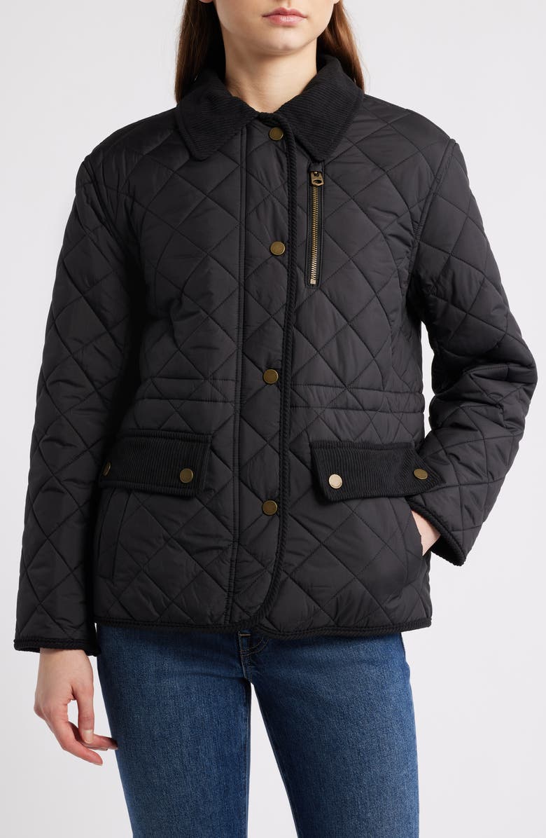 Lucky Brand Quilted Hunting Jacket, Alternate, color, Black