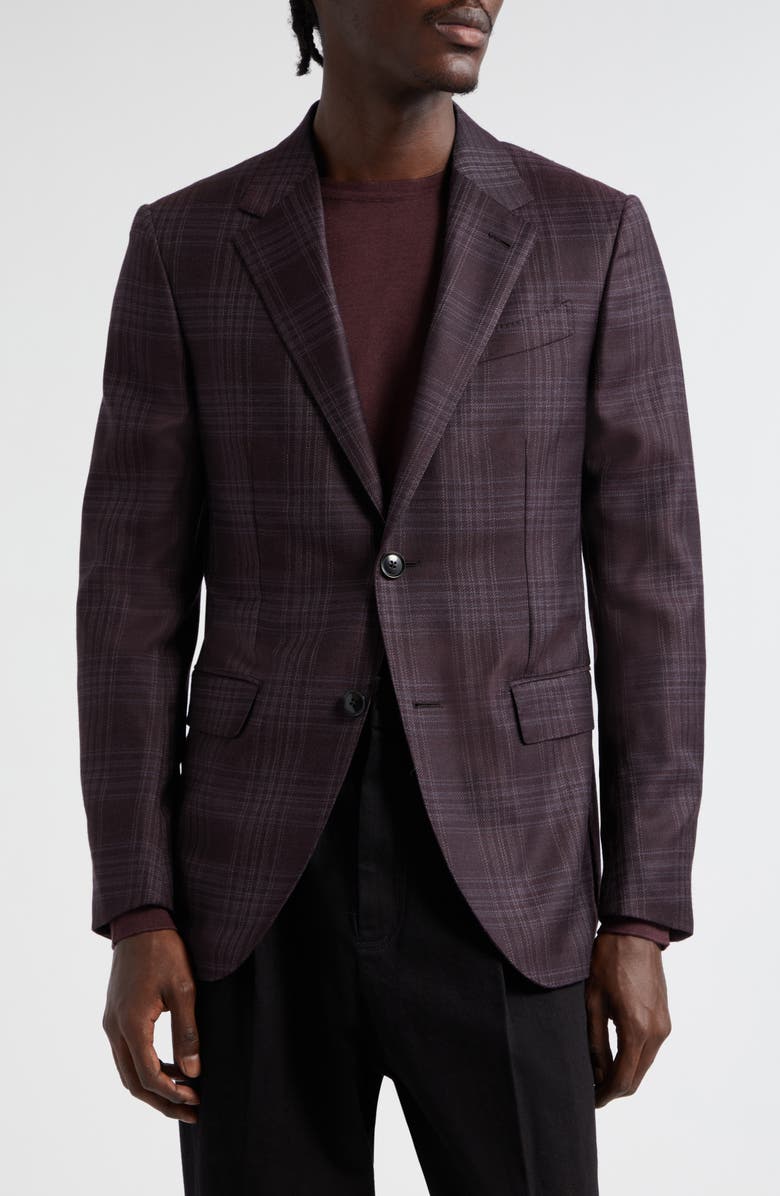 ZEGNA Plaid Achillfarm Wool & Silk Sport Coat, Main, color,