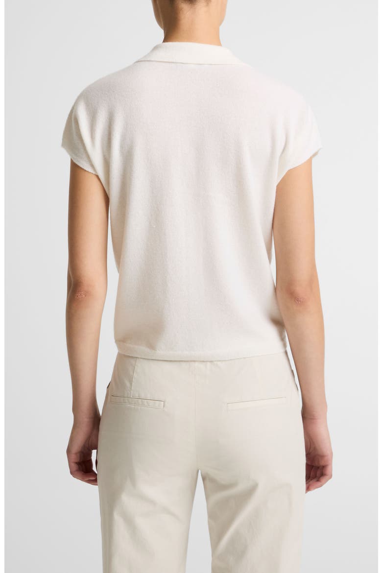 Cashmere & Silk Button-Up Sweater, Alternate, color, OFF WHITE