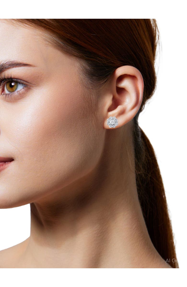 Bliss Diamond 2 1/2ct Halo Fire Pure Lab Grown Diamond Studs 14K Gold, Alternate, color,