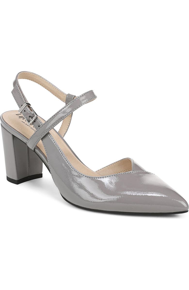 LifeStride Raelynn Slingback Half d'Orsay Pointed Toe Pump, Main, color, Ultimate Grey